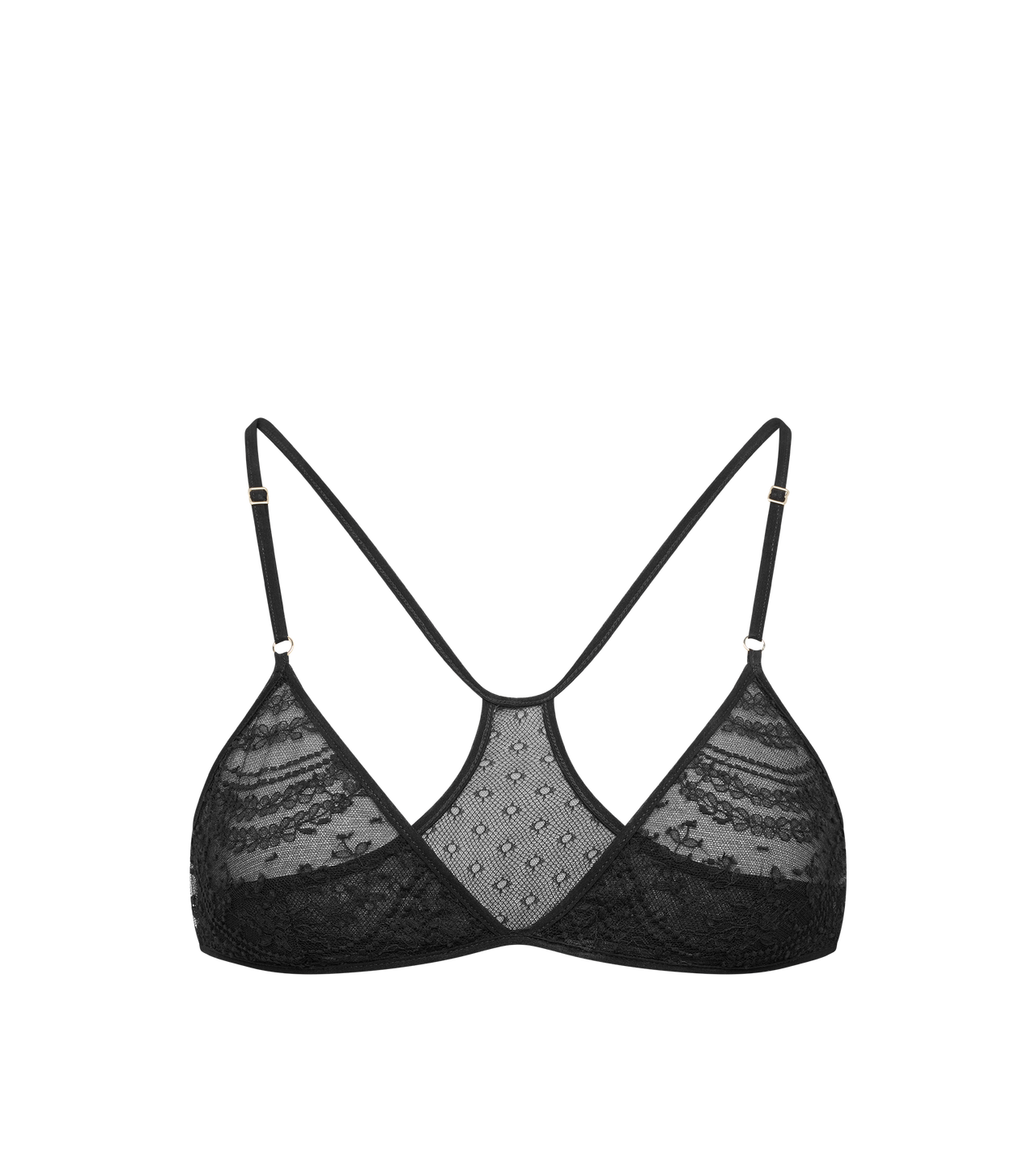 TOM FORD LACE BLACK WAVE LACE RACERBACK TRIANGLE BRALETTE