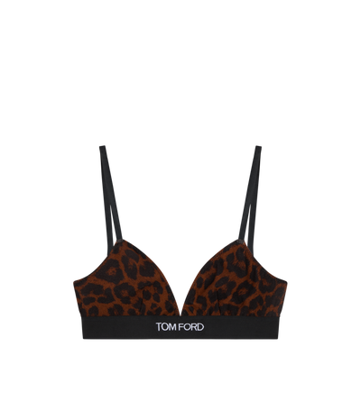 REFLECTED LEOPARD PRINTED MODAL SIGNATURE BRA image number 0