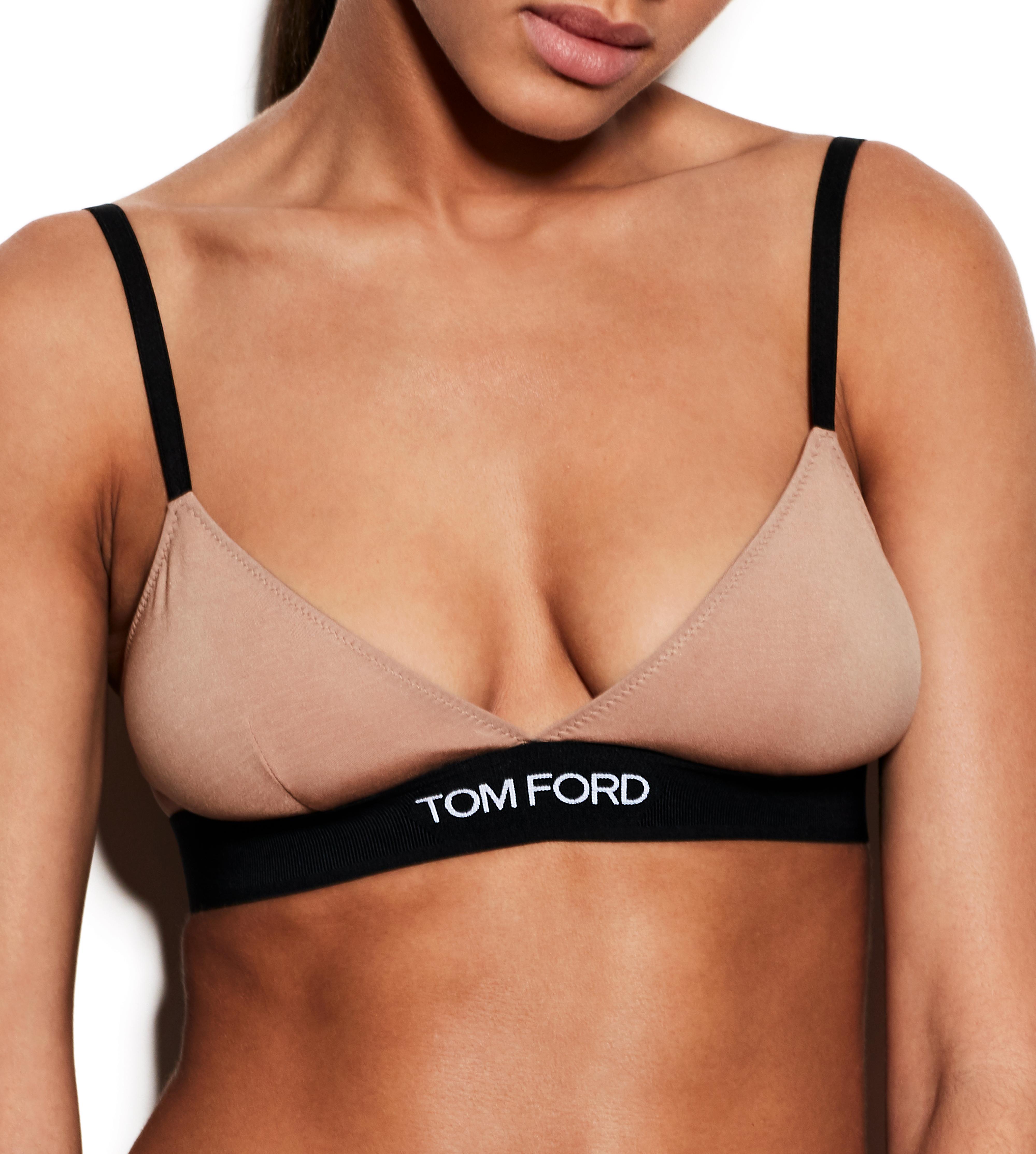 Floral tulle devoré bralette in black - Tom Ford