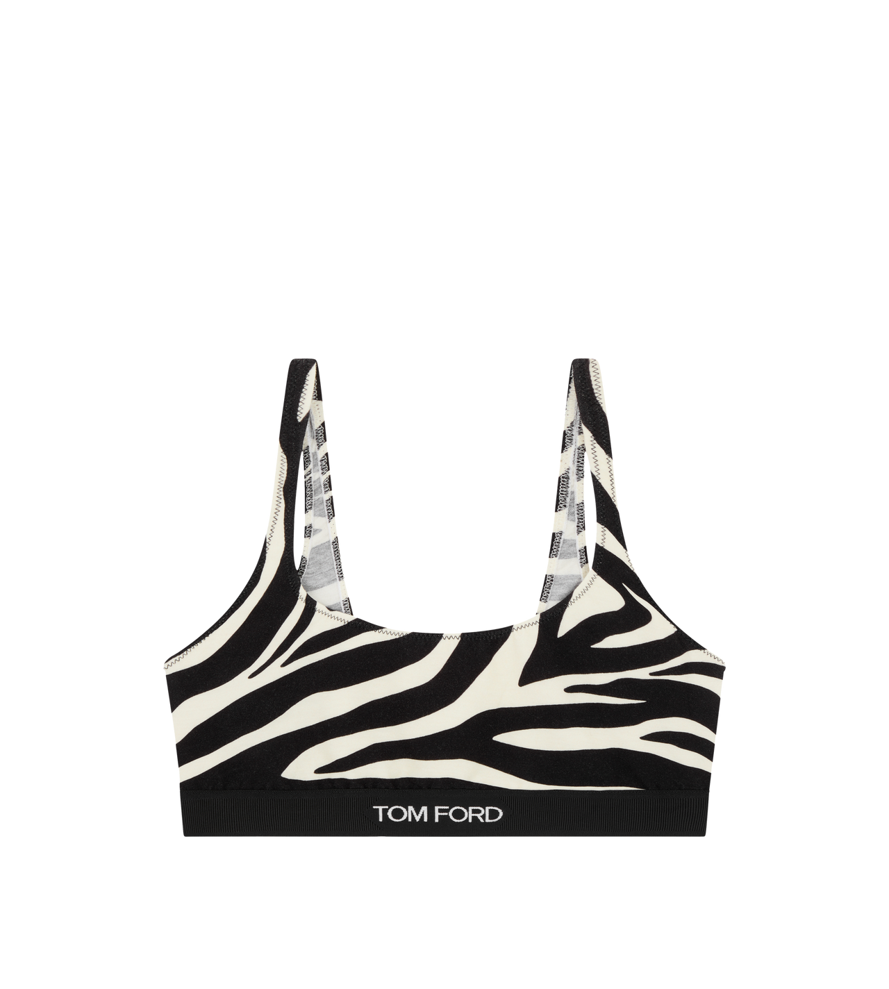 OPTICAL ZEBRA PRINTED MODAL SIGNATURE BRALETTE image number 0