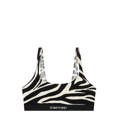 OPTICAL ZEBRA PRINTED MODAL SIGNATURE BRALETTE image number 0