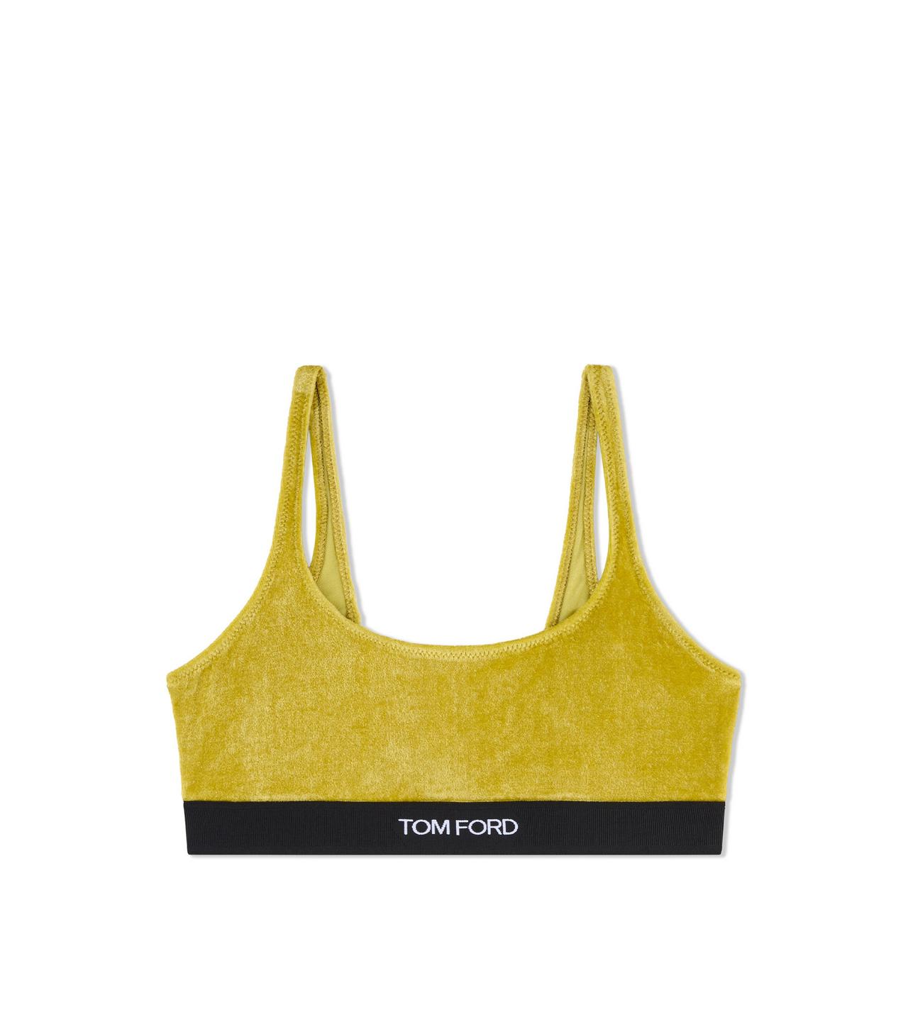 Tシャツ・カットソー TOM FORD Velvet bralette TOM FORD logo-jacquard Velvet Bralette Top | Black | FARFETCH