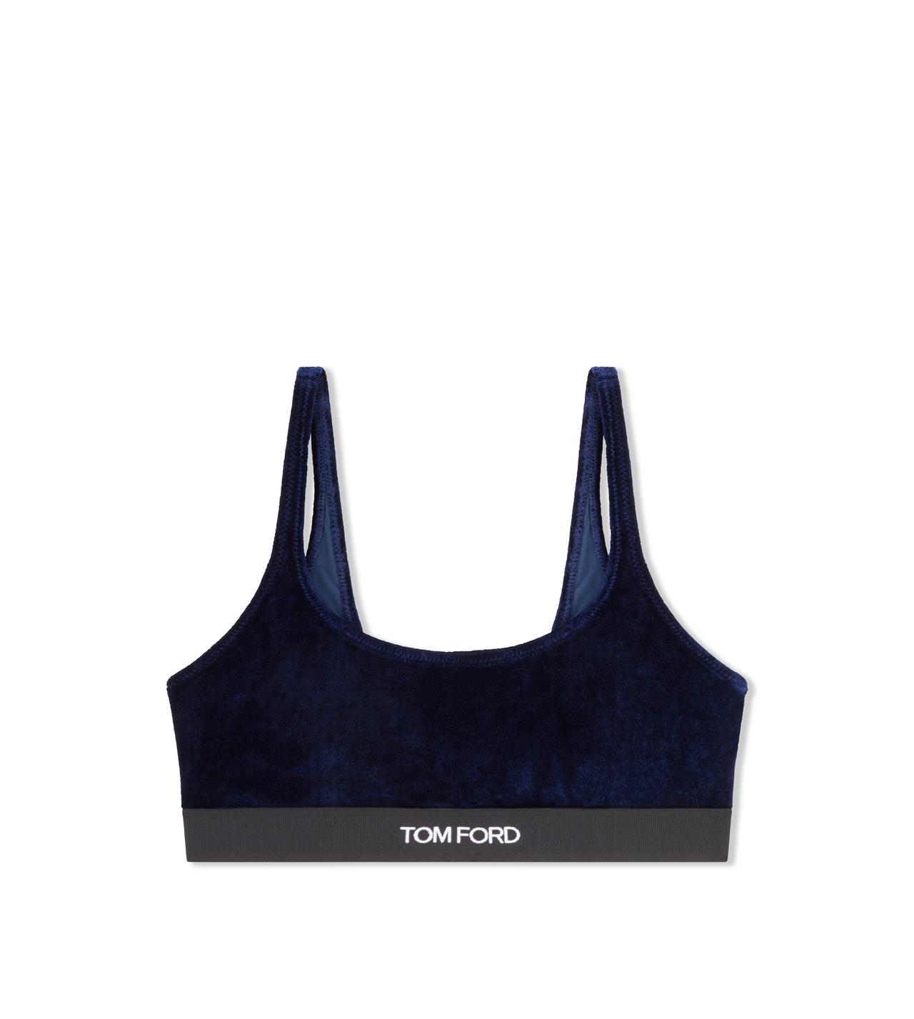 Tom Ford Stretch Velvet Bralette in Black