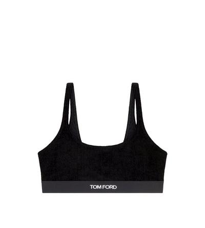 TOM FORD Zebra Printed Signature Bralette in Ecru & Black