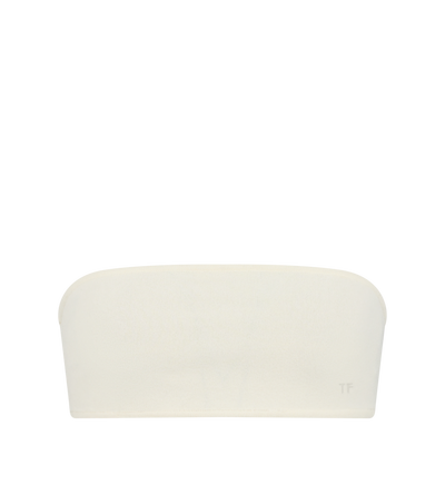 STRAPLESS BANDEAU WITH TONAL TF EMBROIDERED LOGO