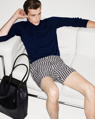 GEOMETRIC PRINT NYLON SWIM SHORT image number 1