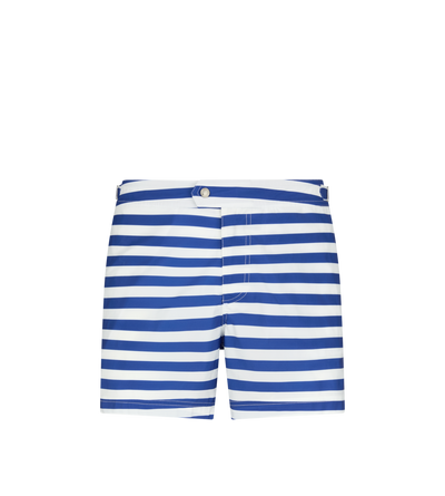 WIDE STRIPE PRINT NYLON SWIM SHORT image number 0
