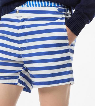 WIDE STRIPE PRINT NYLON SWIM SHORT image number 1