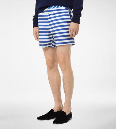 WIDE STRIPE PRINT NYLON SWIM SHORT image number 3