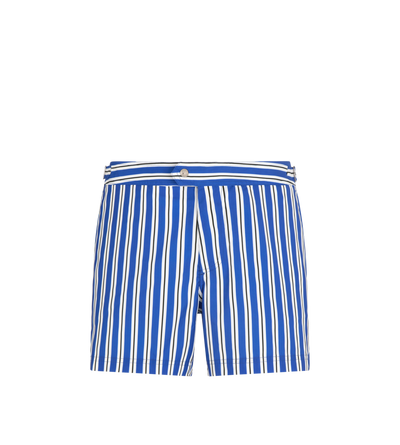 BOLD REGIMENTAL STRIPE PRINT NYLON SWIM SHORT