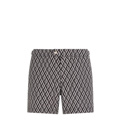 OPTICAL DIAMOND PRINT NYLON SWIM SHORT