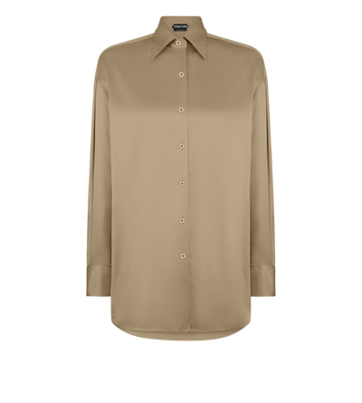 STRETCH SILK SATIN RELAXED FIT SHIRT