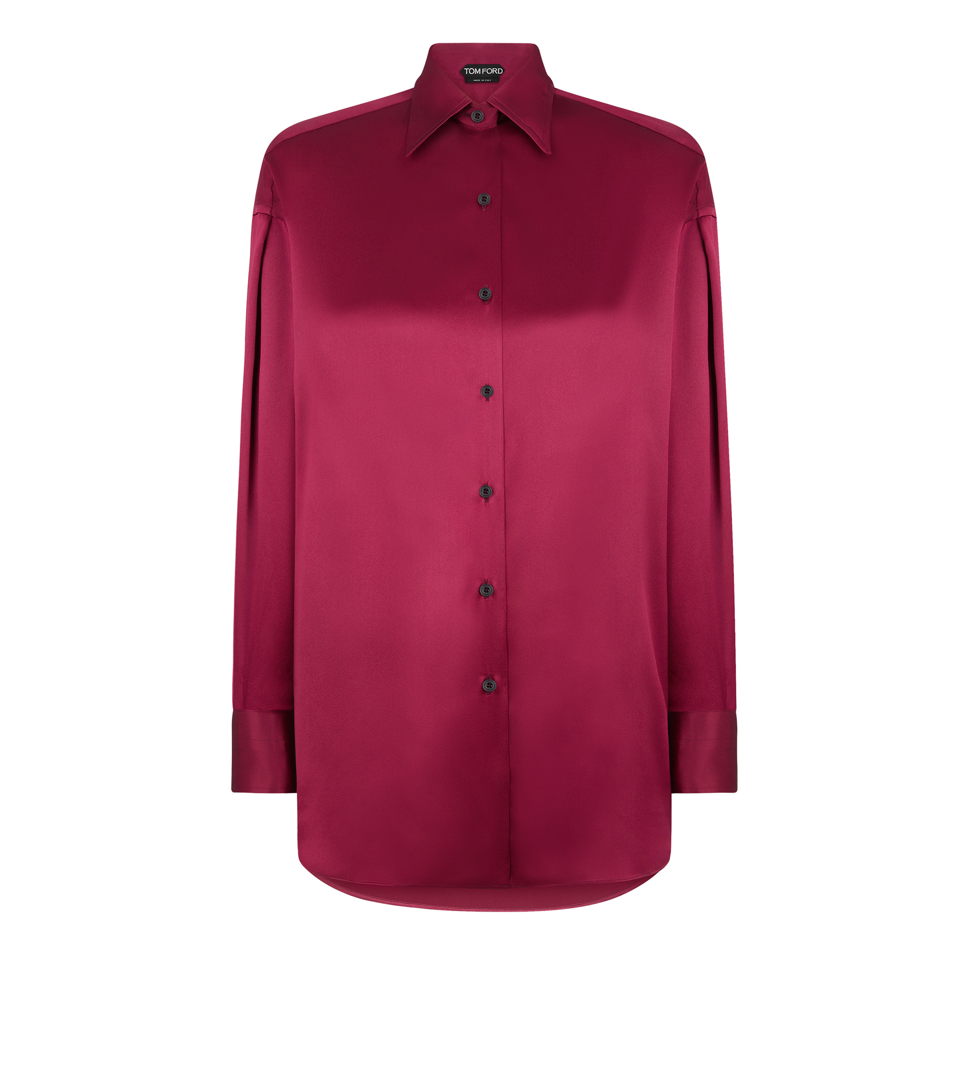 STRETCH SILK SATIN RELAXED FIT SHIRT