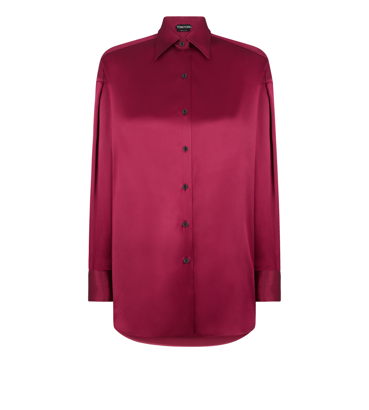 STRETCH SILK SATIN RELAXED FIT SHIRT image number 0