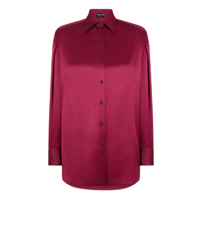 STRETCH SILK SATIN RELAXED FIT SHIRT