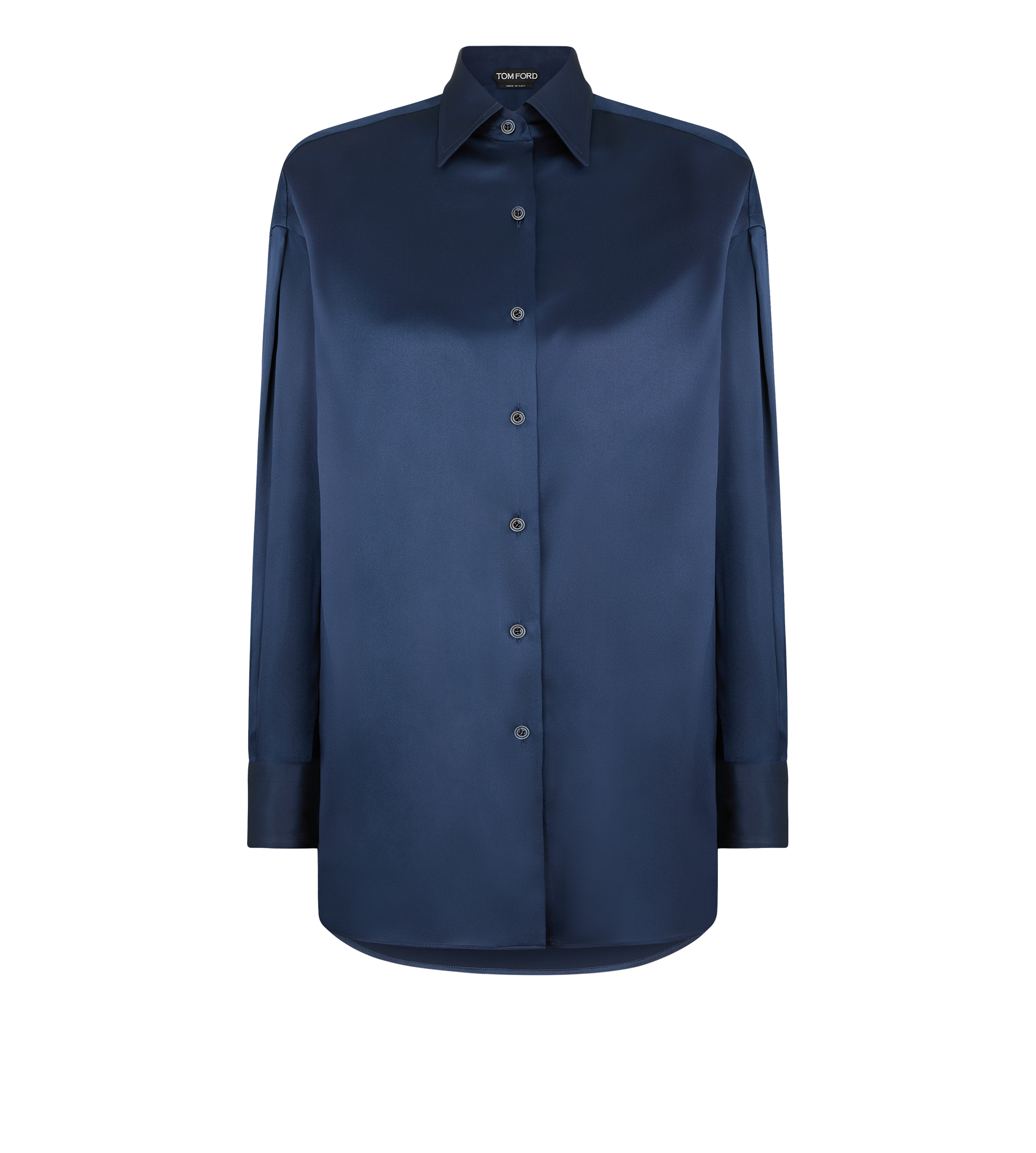 STRETCH SILK SATIN RELAXED FIT SHIRT