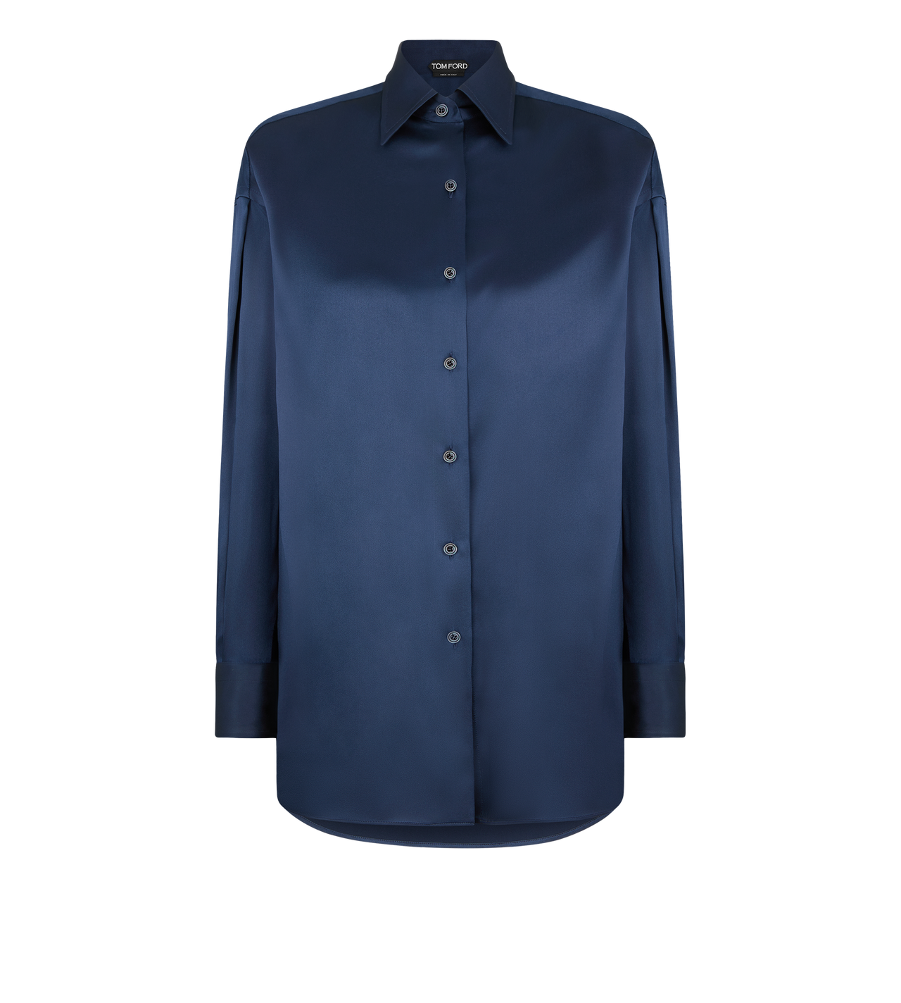 STRETCH SILK SATIN RELAXED FIT SHIRT image number 0