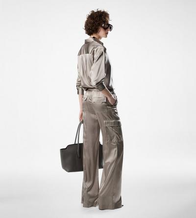 STRETCH SILK SATIN RELAXED FIT SHIRT image number 3