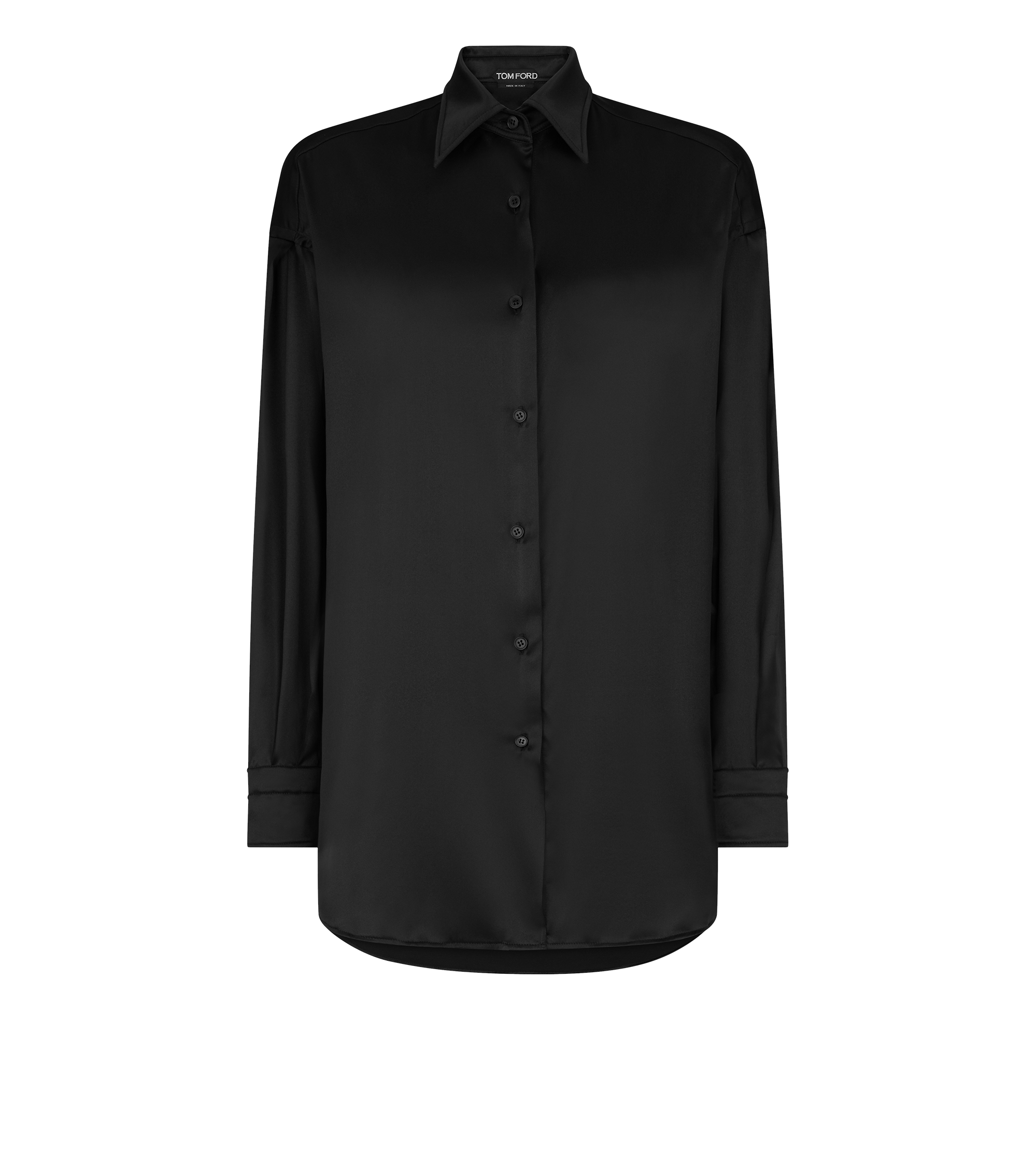 STRETCH SILK SATIN RELAXED FIT SHIRT