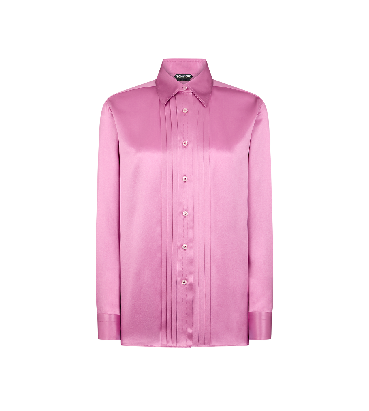 SILK SHIRT WITH PLISSE DETAIL image number 0