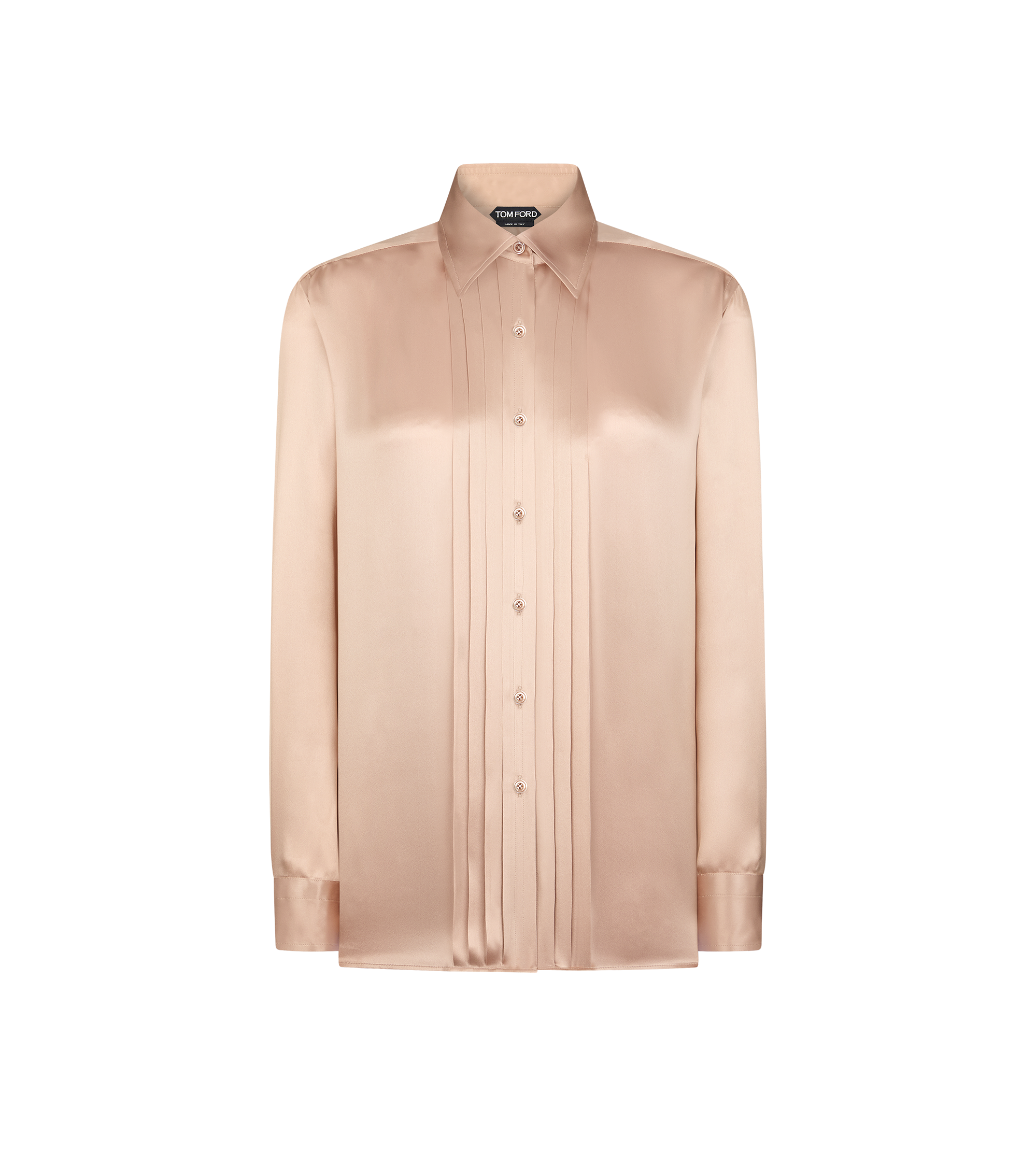 SILK SHIRT WITH PLISSE DETAIL