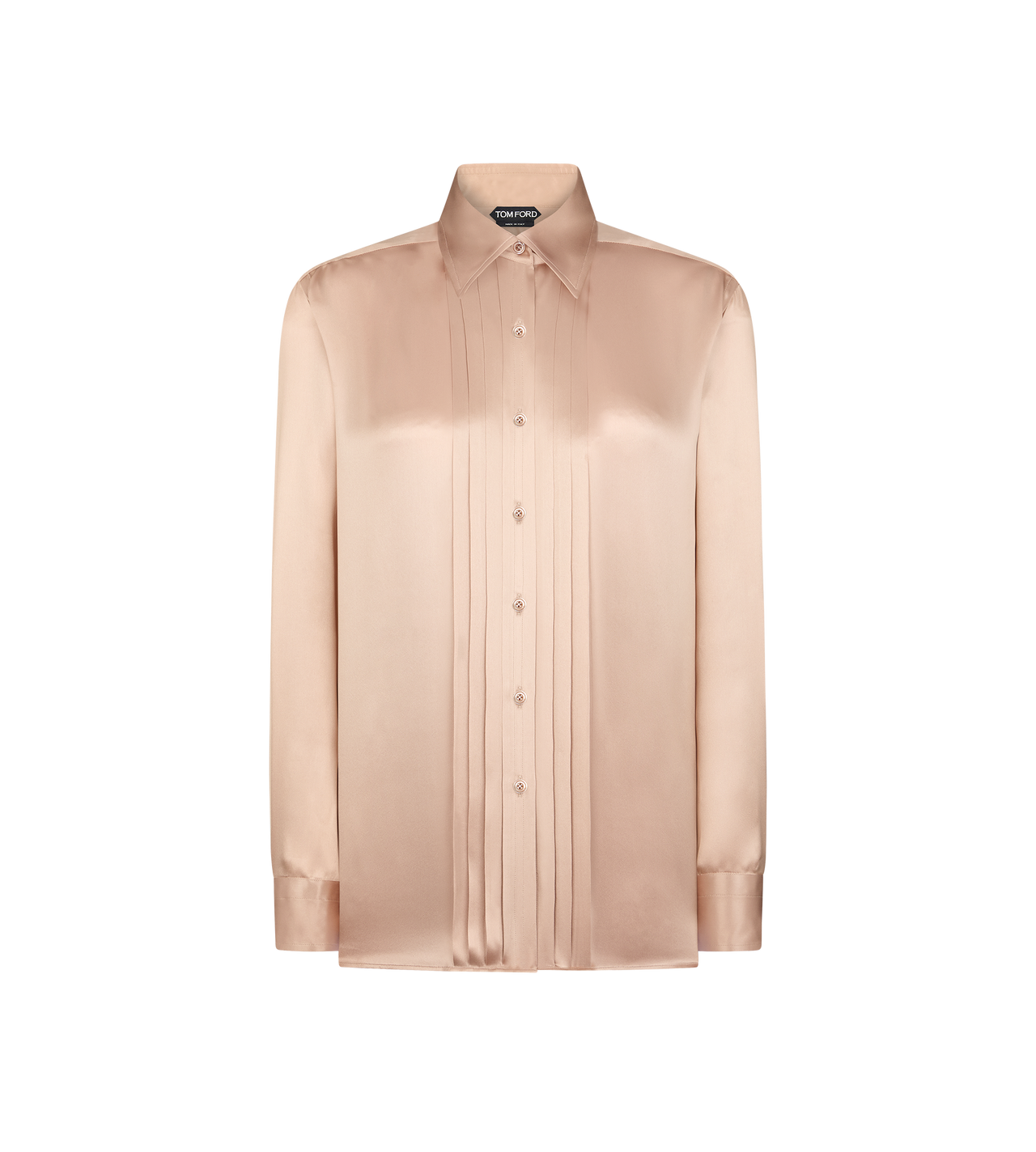 SILK SHIRT WITH PLISSE DETAIL image number 0