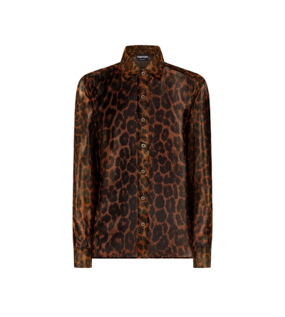 LAMINATED LEOPARD PRINTED GEORGETTE SHIRT image number 0