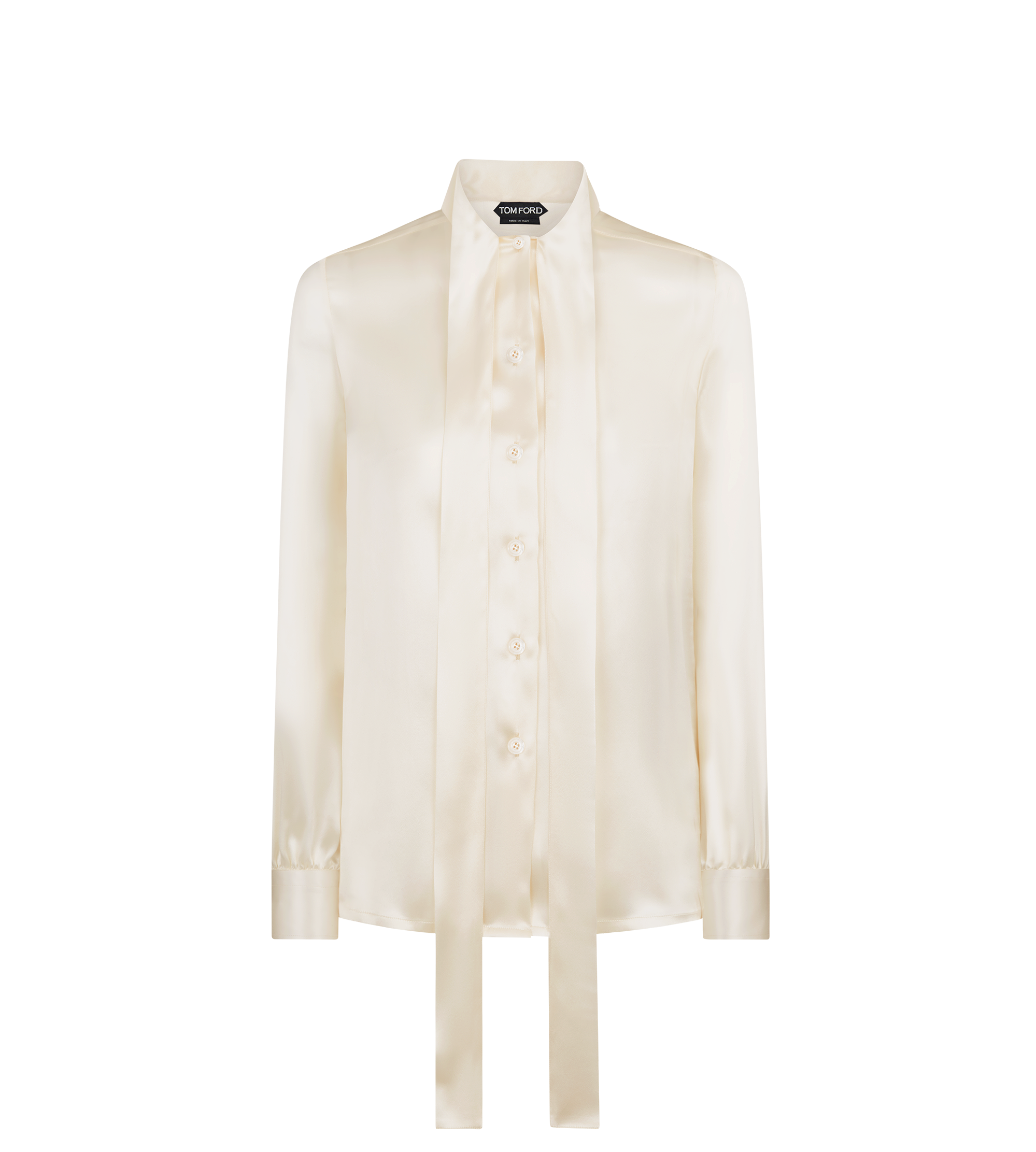 FLUID CHARMEUSE SILK LAVALLIERE SHIRT