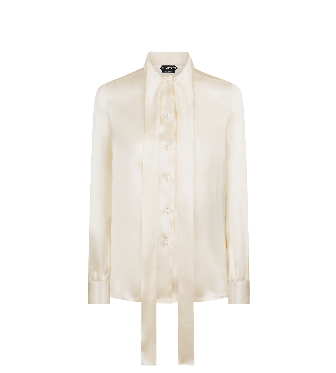 FLUID CHARMEUSE SILK LAVALLIERE SHIRT image number 0