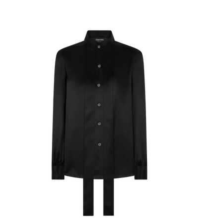 FLUID CHARMEUSE SILK LAVALLIERE SHIRT