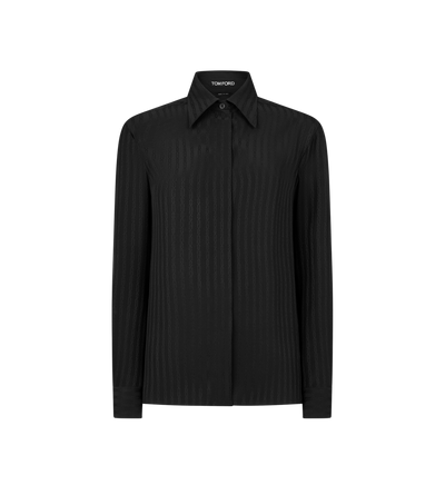 STRIPED WHITNEY FLUID SILK SHIRT image number 0