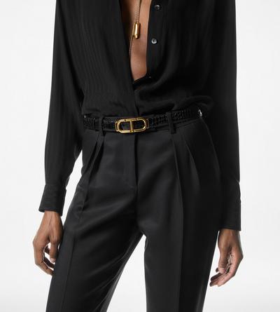 STRIPED WHITNEY FLUID SILK SHIRT image number 1