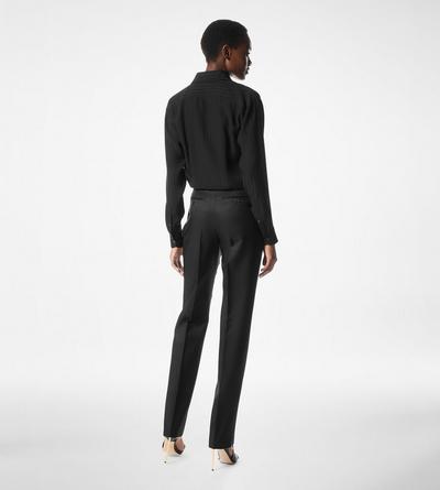STRIPED WHITNEY FLUID SILK SHIRT image number 3
