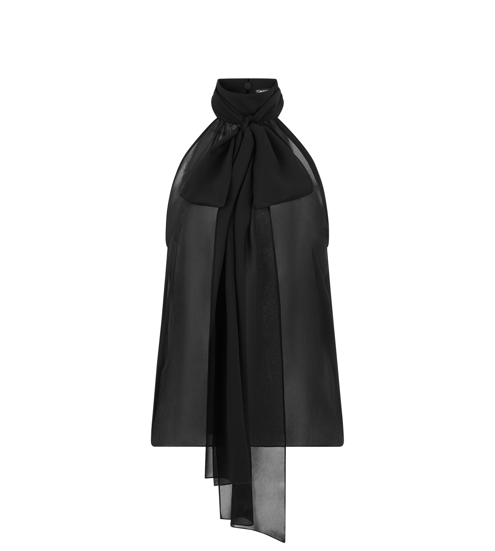 SLEEVELESS LAVALLIERE BLOUSE