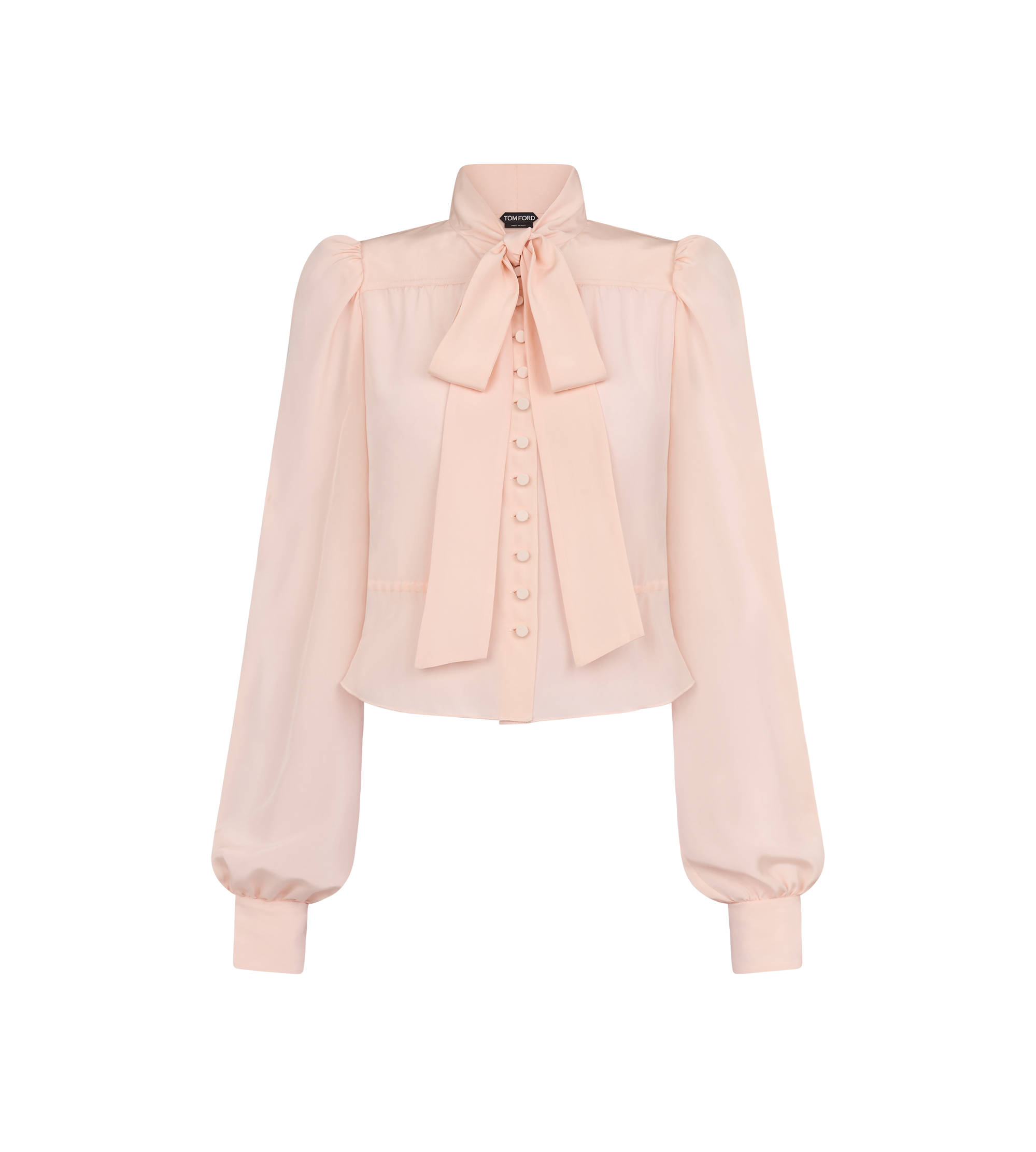LONG SLEEVE GATHERED LAVALLIERE BLOUSE