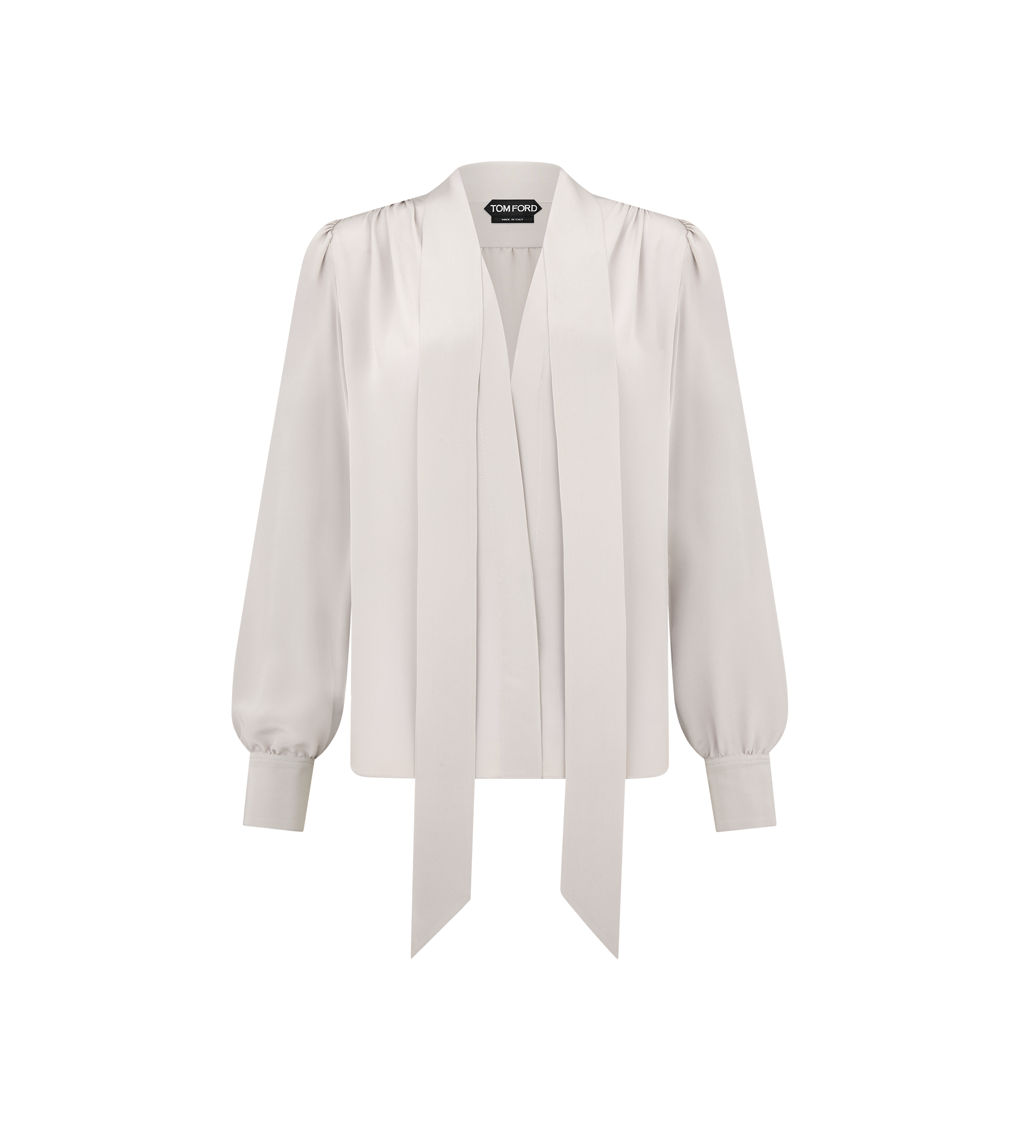 LONG SLEEVE V-NECK LAVALLIERE BLOUSE