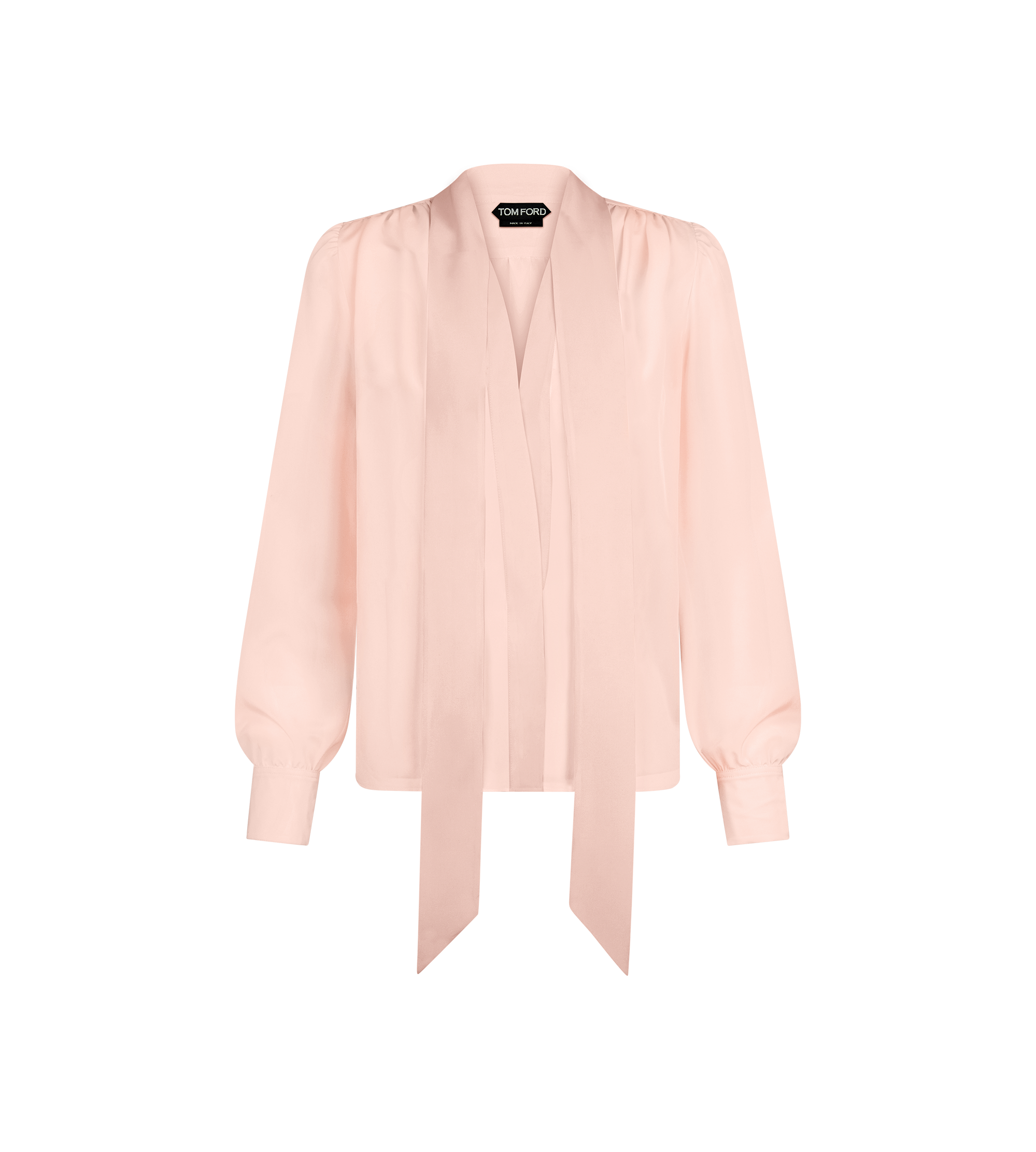 LONG SLEEVE V-NECK LAVALLIERE BLOUSE