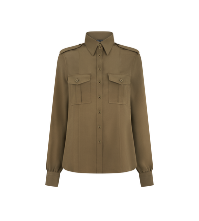 MILITARY SHIRT WITH FRONT POCKETS image number 0