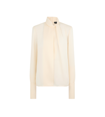 WASHED SILK GEORGETTE LONG SLEEVE BLOUSE image number 0