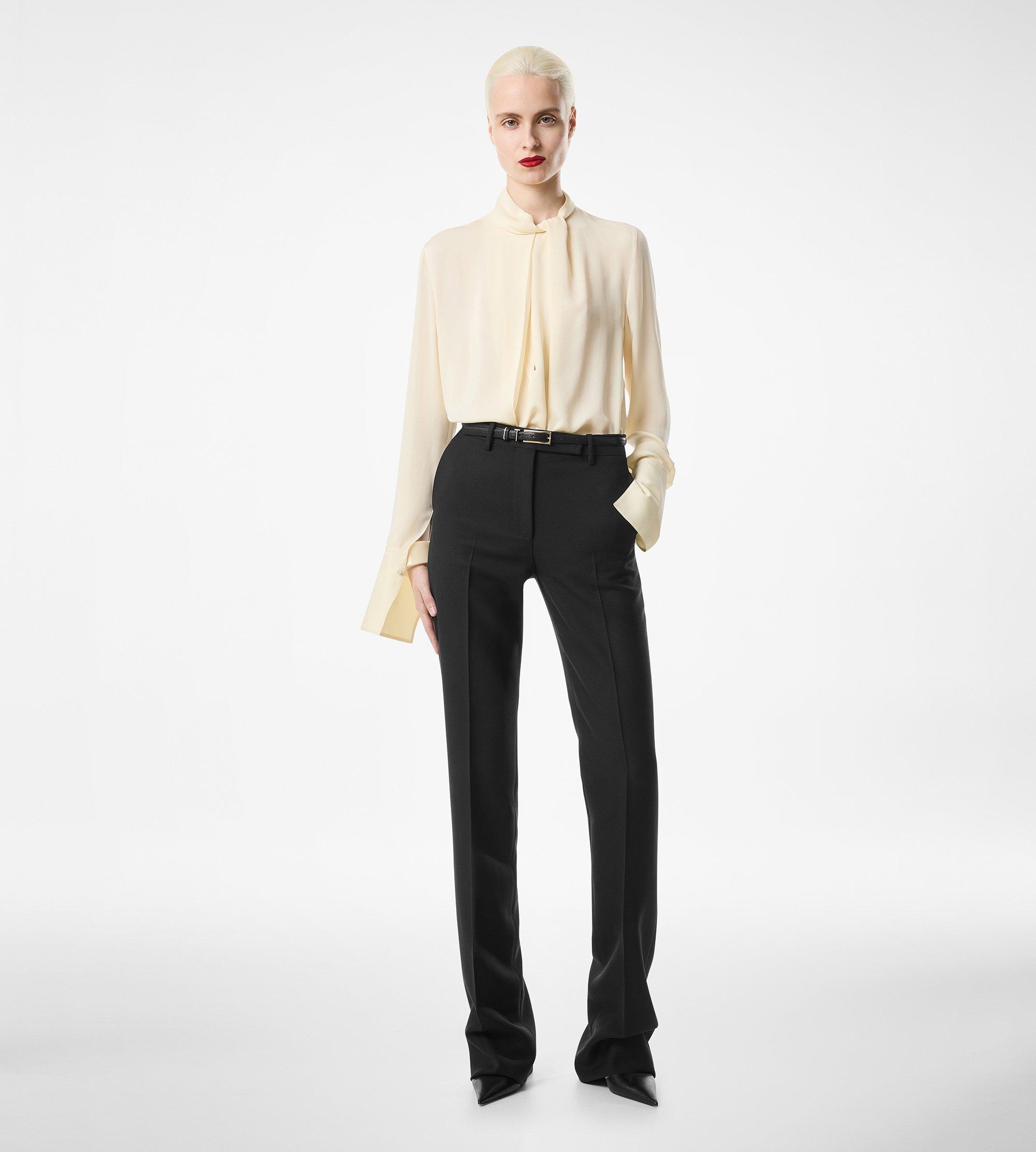 WASHED SILK GEORGETTE LONG SLEEVE BLOUSE