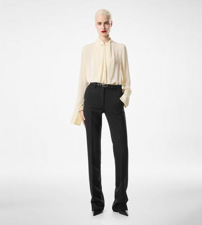 WASHED SILK GEORGETTE LONG SLEEVE BLOUSE image number 4