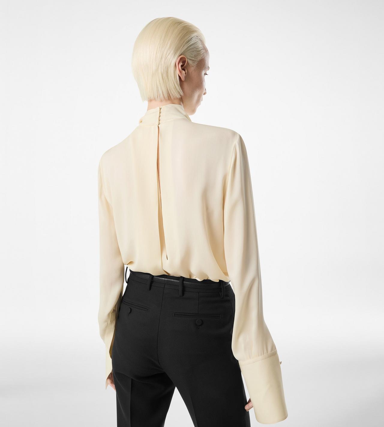 WASHED SILK GEORGETTE LONG SLEEVE BLOUSE image number 3
