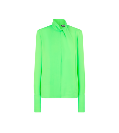 WASHED SILK GEORGETTE LONG SLEEVE BLOUSE image number 0
