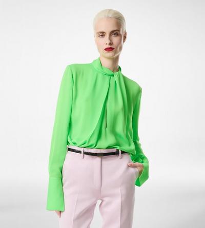 WASHED SILK GEORGETTE LONG SLEEVE BLOUSE image number 3