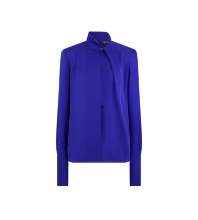 WASHED SILK GEORGETTE LONG SLEEVE BLOUSE image number 0