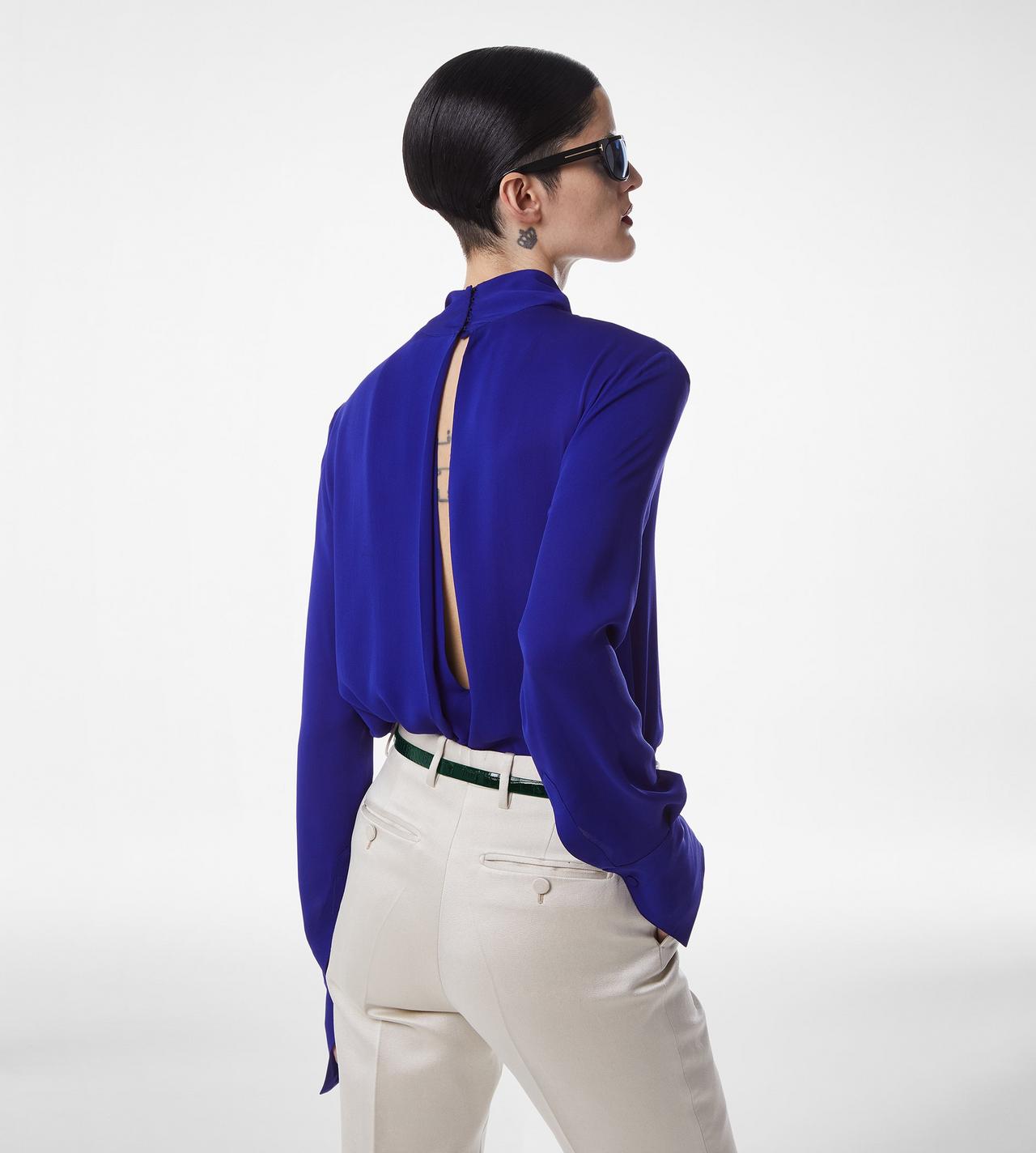WASHED SILK GEORGETTE LONG SLEEVE BLOUSE image number 4