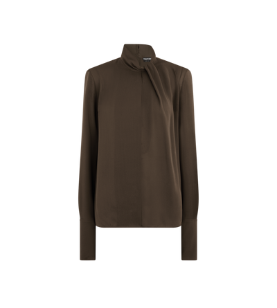 WASHED SILK GEORGETTE LONG SLEEVE BLOUSE image number 0