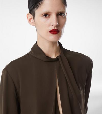 WASHED SILK GEORGETTE LONG SLEEVE BLOUSE image number 1