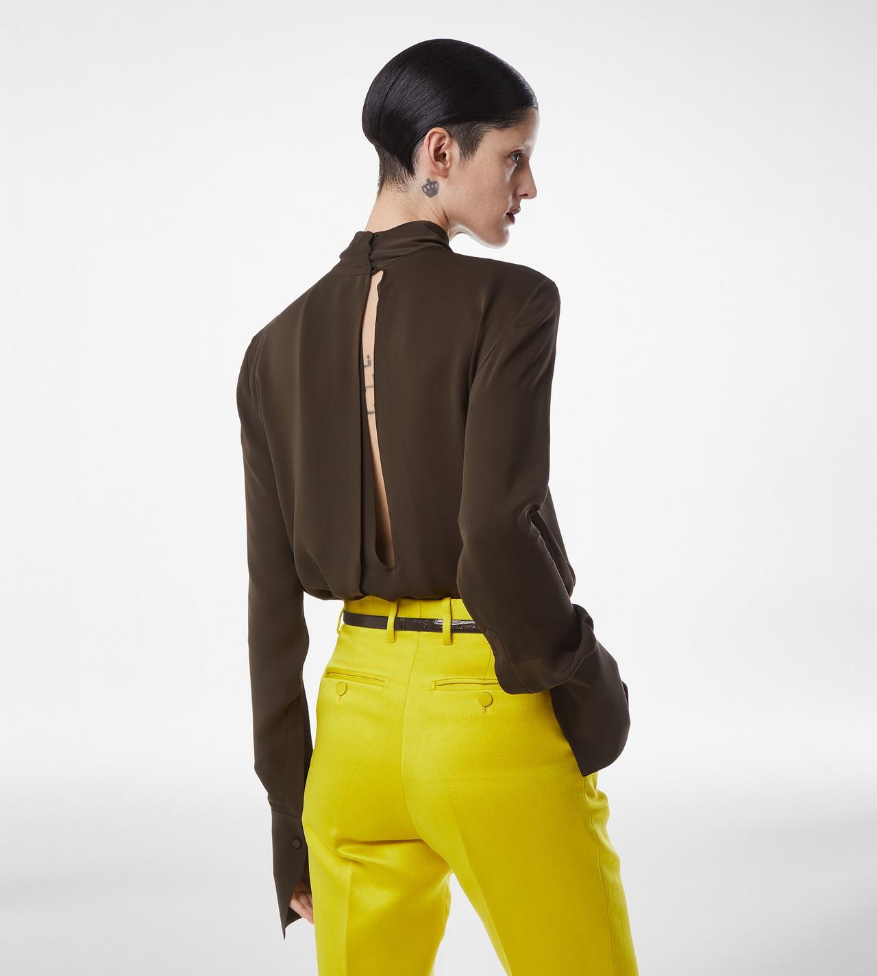 WASHED SILK GEORGETTE LONG SLEEVE BLOUSE image number 4