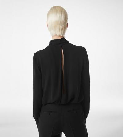 WASHED SILK GEORGETTE LONG SLEEVE BLOUSE image number 3